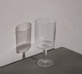 Rippled Red Wine Glass