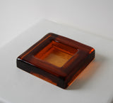 Vintage Amber Glass Dish Set of 2
