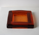 Vintage Amber Glass Dish Set of 2