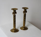 Vintage Art Deco Brass Candlesticks | Set of 2