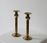 Vintage Art Deco Brass Candlesticks | Set of 2