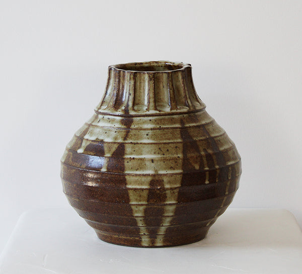 Brown Drip Vase