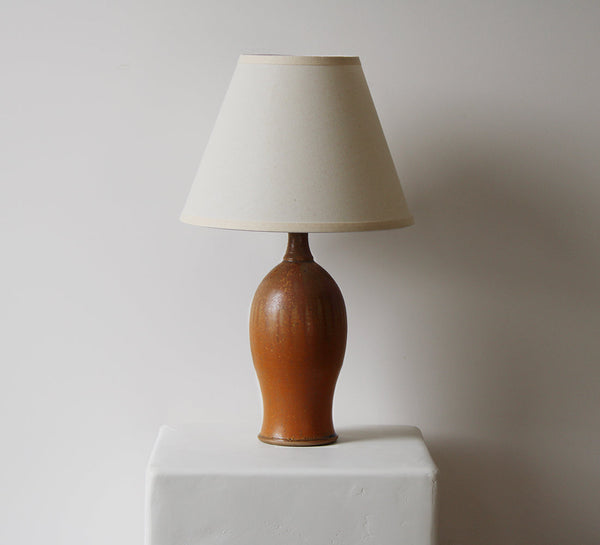 Ceramic Table Lamp, Brown Stoneware