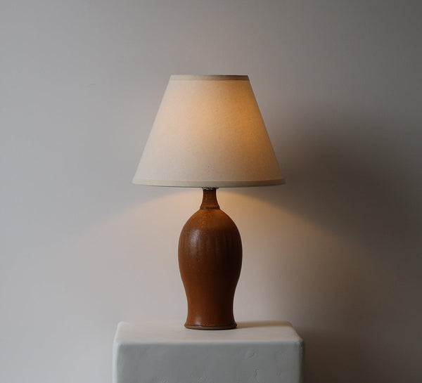 Ceramic Table Lamp, Brown Stoneware