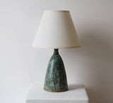 Ceramic Table Lamp, Green Stoneware