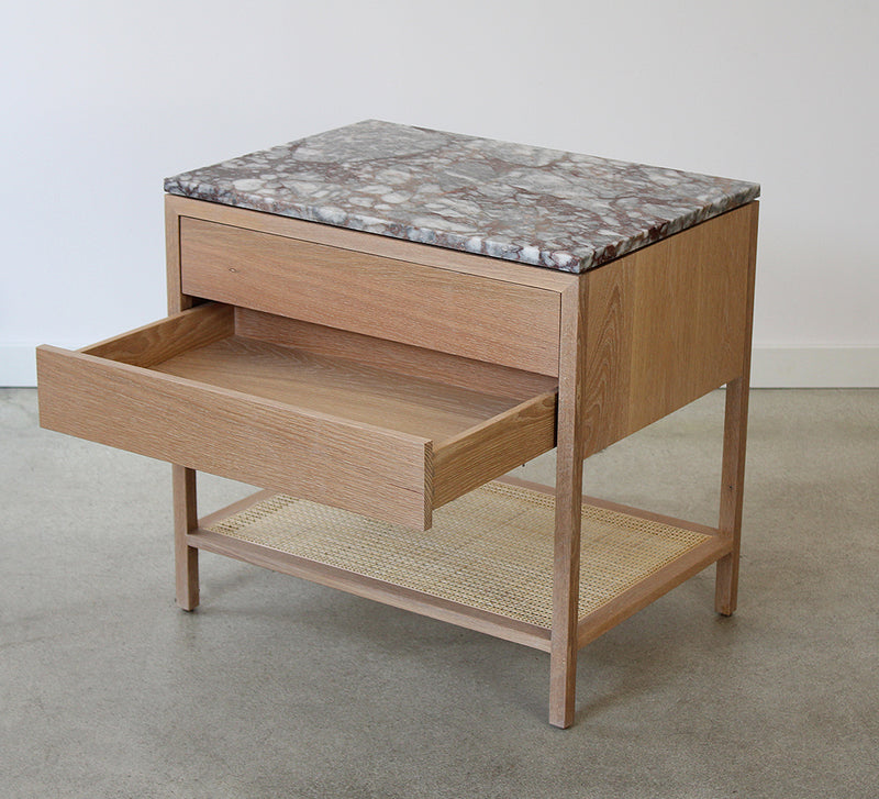Davis 2-Drawer Nightstand, Marble Top