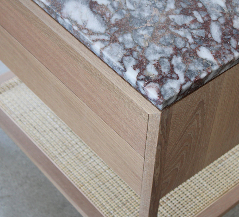 Davis 2-Drawer Nightstand, Marble Top