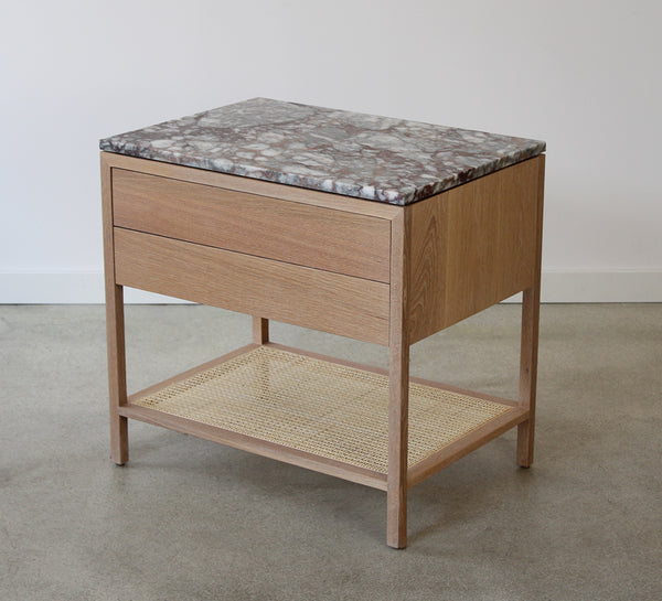 Davis 2-Drawer Nightstand, Marble Top