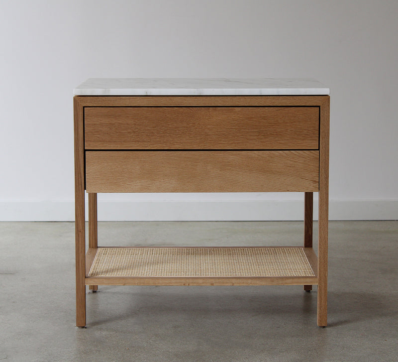 Davis 2-Drawer Nightstand, Marble Top