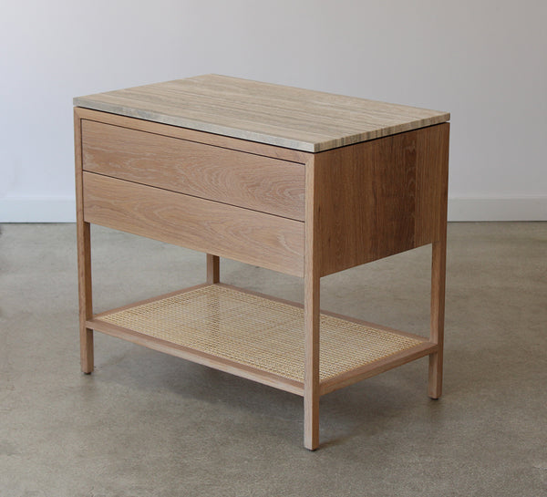 Davis 2-Drawer Nightstand, Marble Top