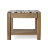 Crawford Nightstand – White Oak with Marble