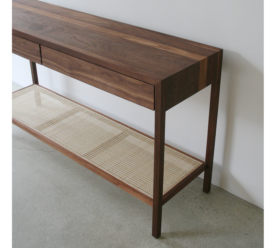 Davis Console Table – Walnut with Cane