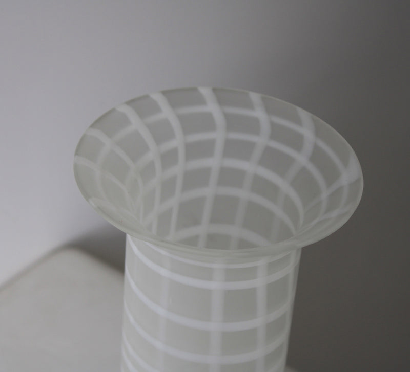 Vintage Art Glass Fluted Vase