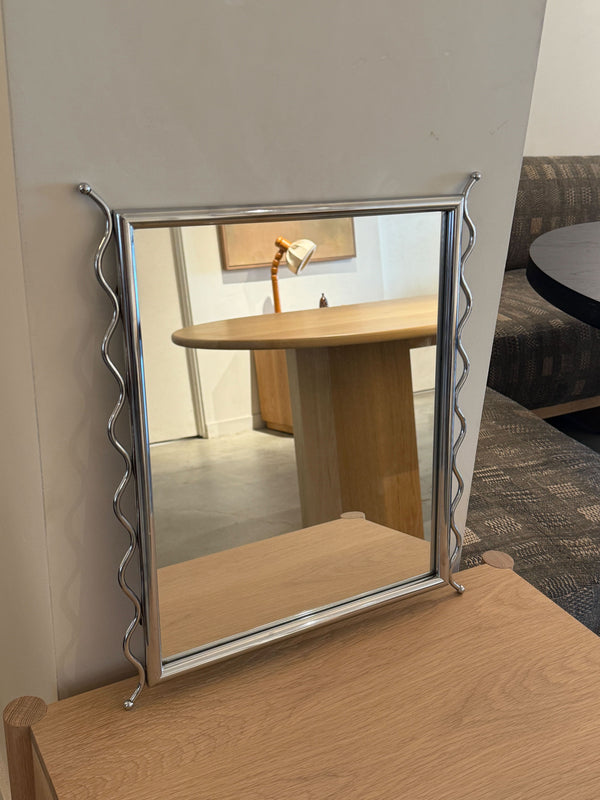 Vintage Chrome Wave Mirror