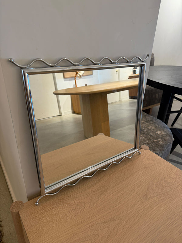 Vintage Chrome Wave Mirror