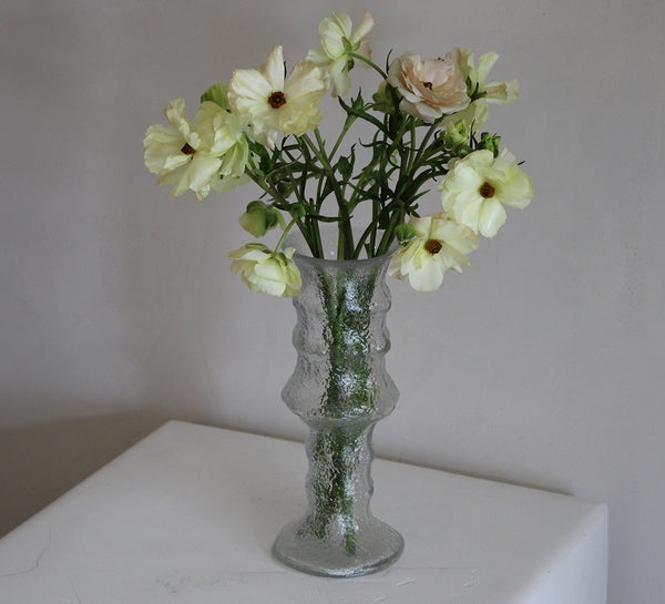 Vintage Crinkle Art Glass Vase