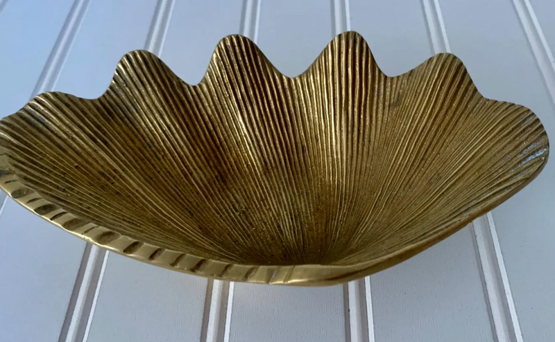 Vintage Brass Shell Dish