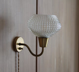 Vintage Waffle Glass Sconces | Set of 2