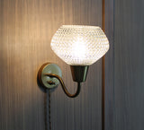 Vintage Waffle Glass Sconces | Set of 2