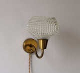 Vintage Waffle Glass Sconces | Set of 2