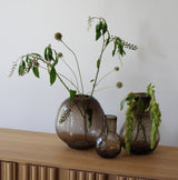 Smoked Glass Pebble Vase