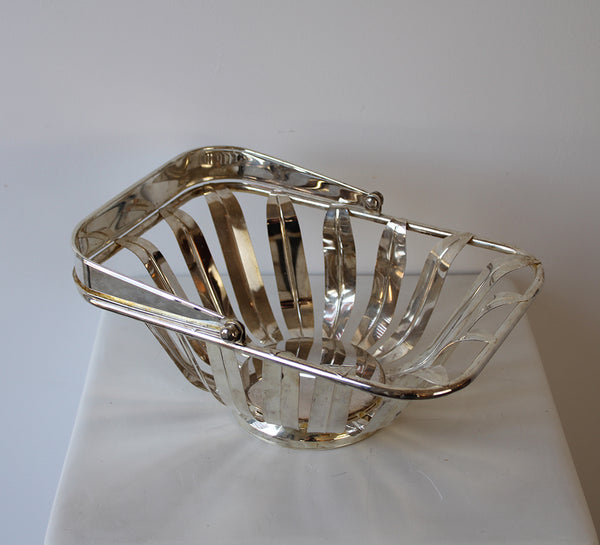Vintage Silver Metal Basket