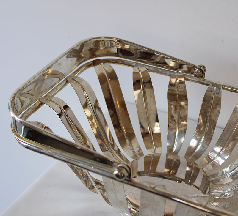 Vintage Silver Metal Basket