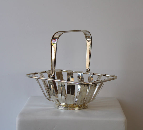 Vintage Silver Metal Basket