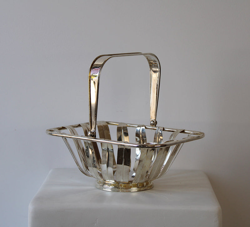 Vintage Silver Metal Basket