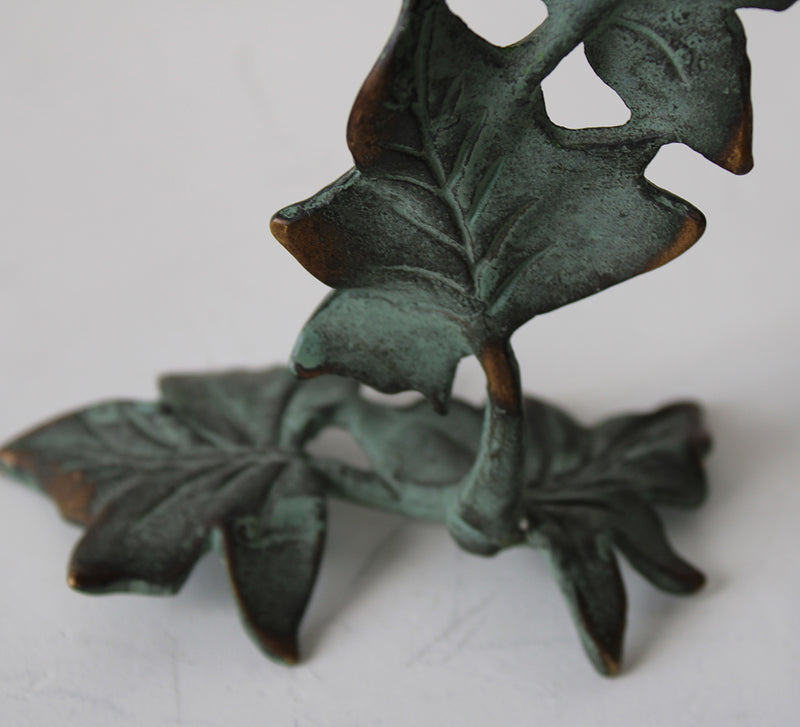 Vintage Brass Ivy Candlestick Holders | Set of 2