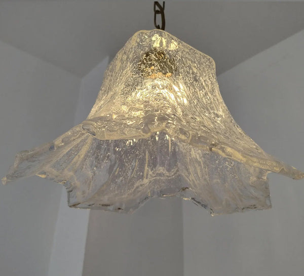 Vintage Ice Glass Pendant Lamp