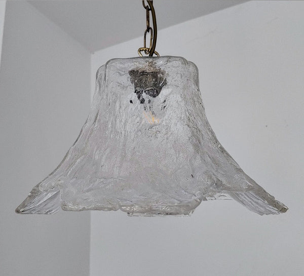 Vintage Ice Glass Pendant Lamp
