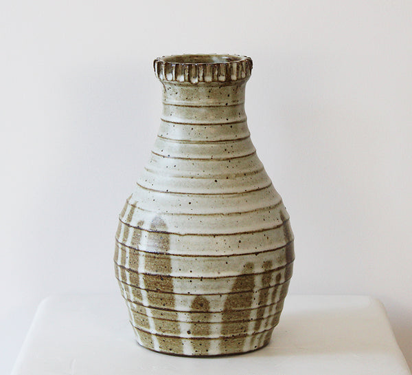 Large White Drip Vase