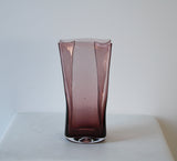 Vintage Amethyst Glass Paper Bag Vase