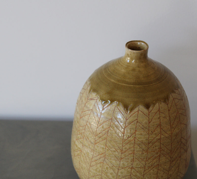 Vintage Herringbone Vase