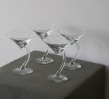 Curved Stem Martini Glasses | Set of Four