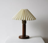 Vintage Wood and Brass Table Lamp
