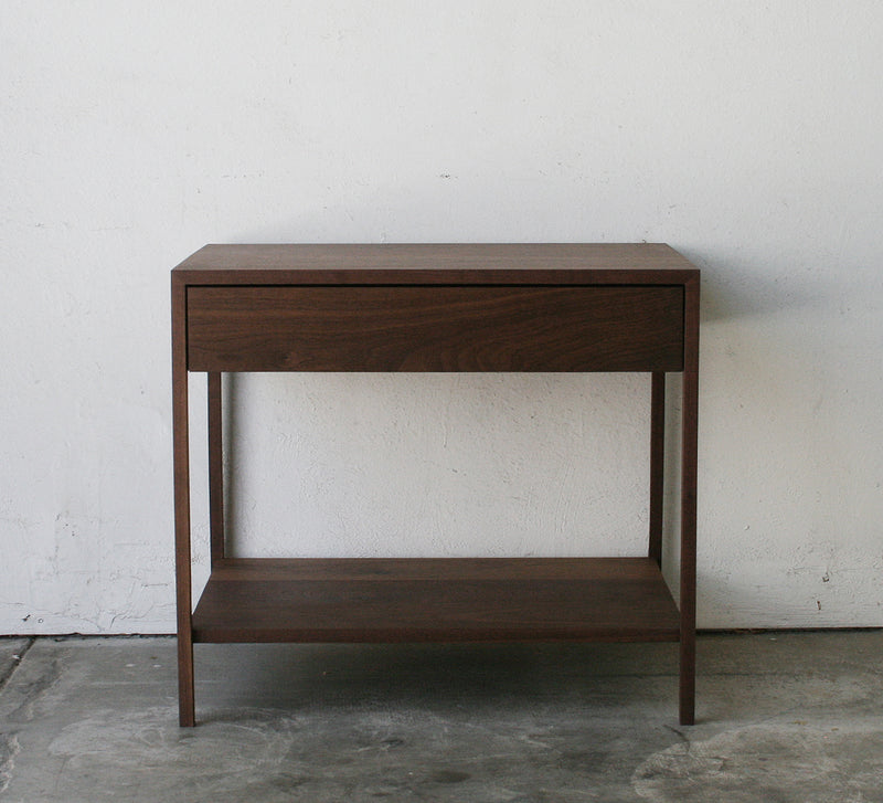 Davis Nightstand – Walnut with Wood Shelf