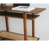 Decker Console Table – Walnut with Cane