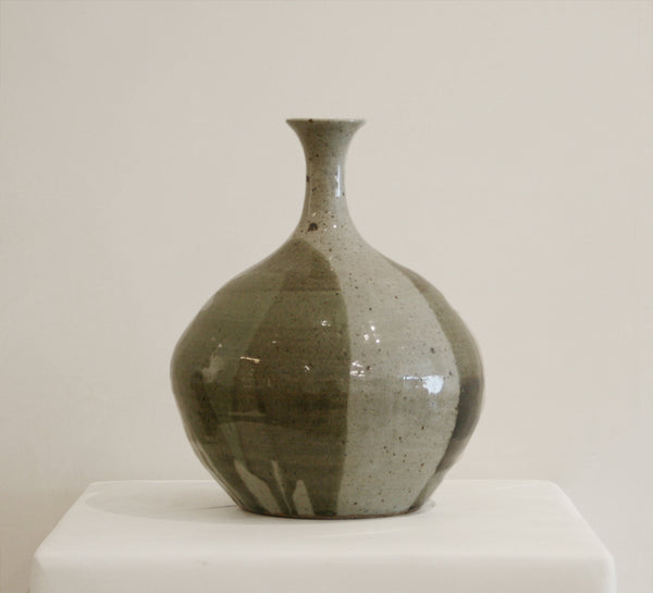 Large Green Drip Ceramic Vase
